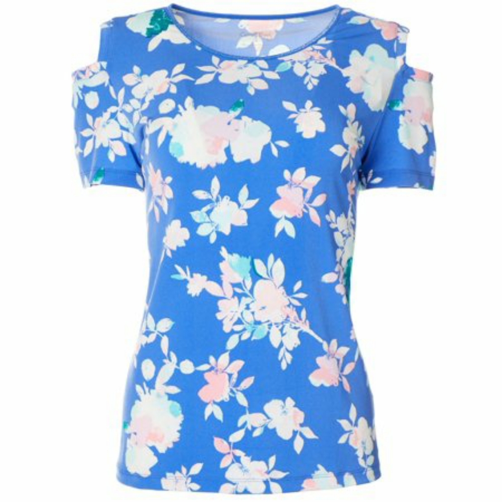 Floral Print Cold Shoulder Top  NEW